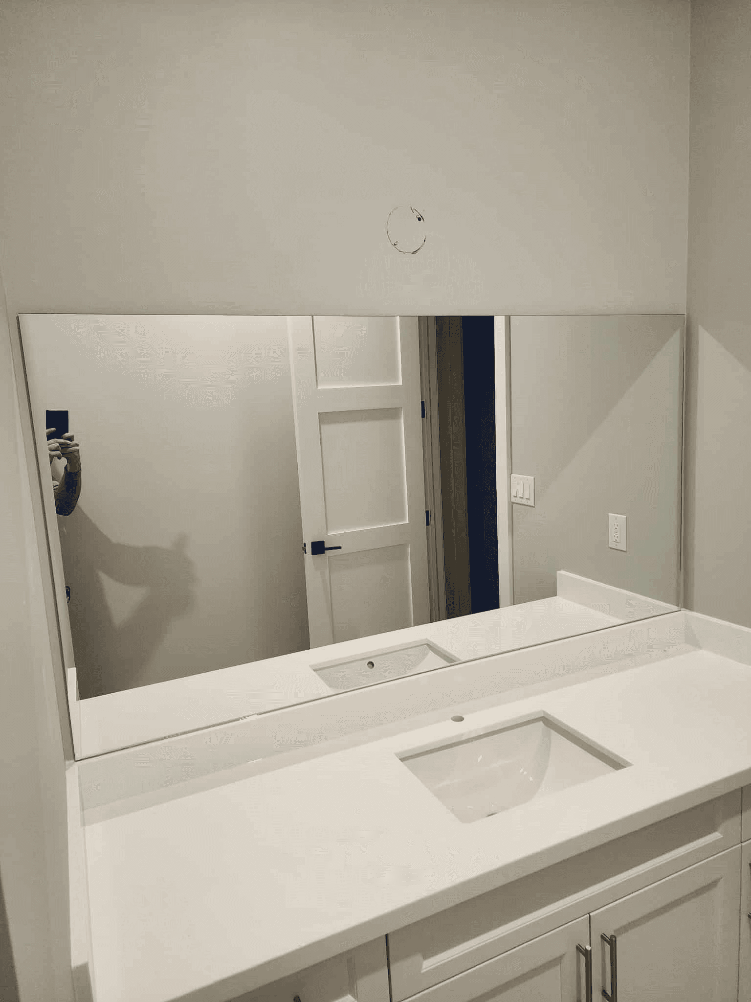 Mirror above sink
