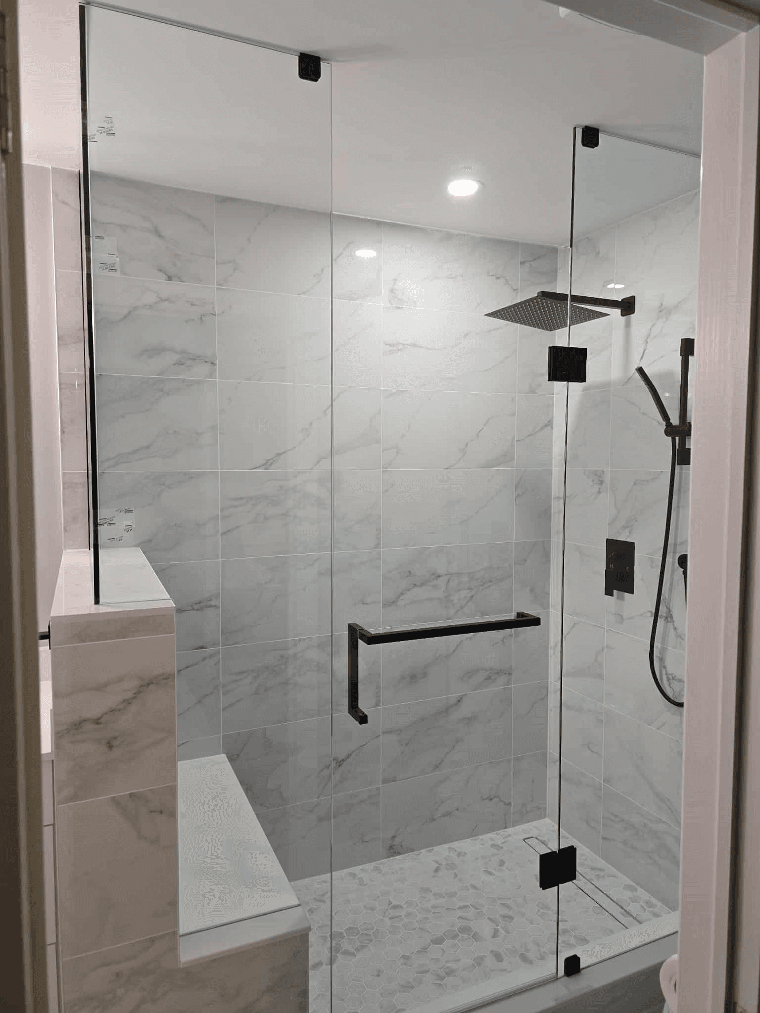 Walk-in and seated shower