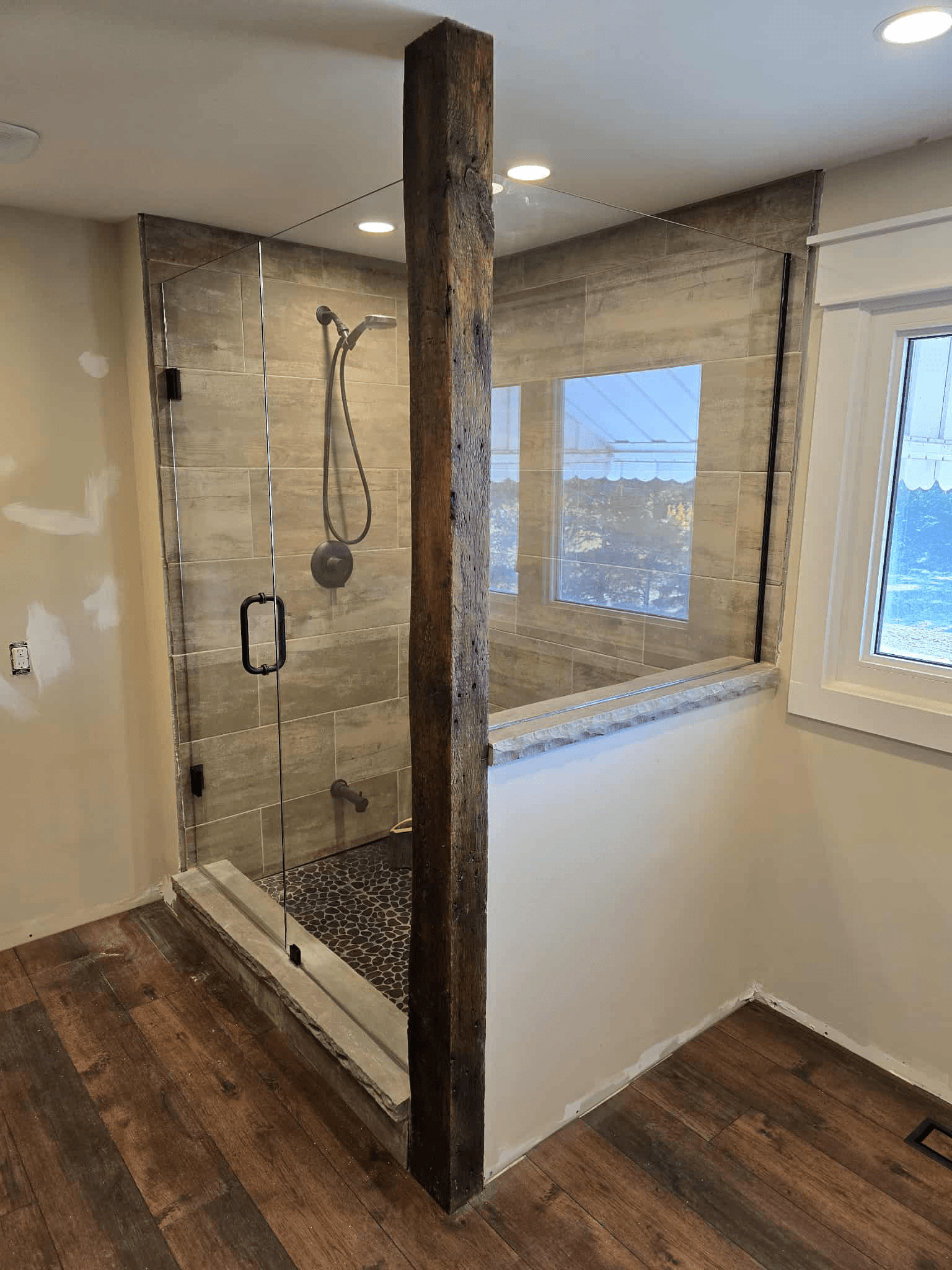 Ranch style glass shower